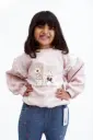 🌸 Girls’ Pink Bunny Appliqué Sweatshirt