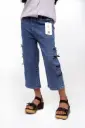 Girls’ Bow-Detail Cropped Denim Pants