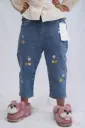 Cherry Embroidered Denim Jeans – Girls