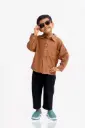 “Cocoa Pinstripe” Cotton Shirt