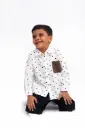 Boys' Polka Dot Cotton Shirt with Contrast Pocket