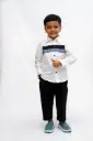 Boys’ Classic White Shirt & Black Pant Set